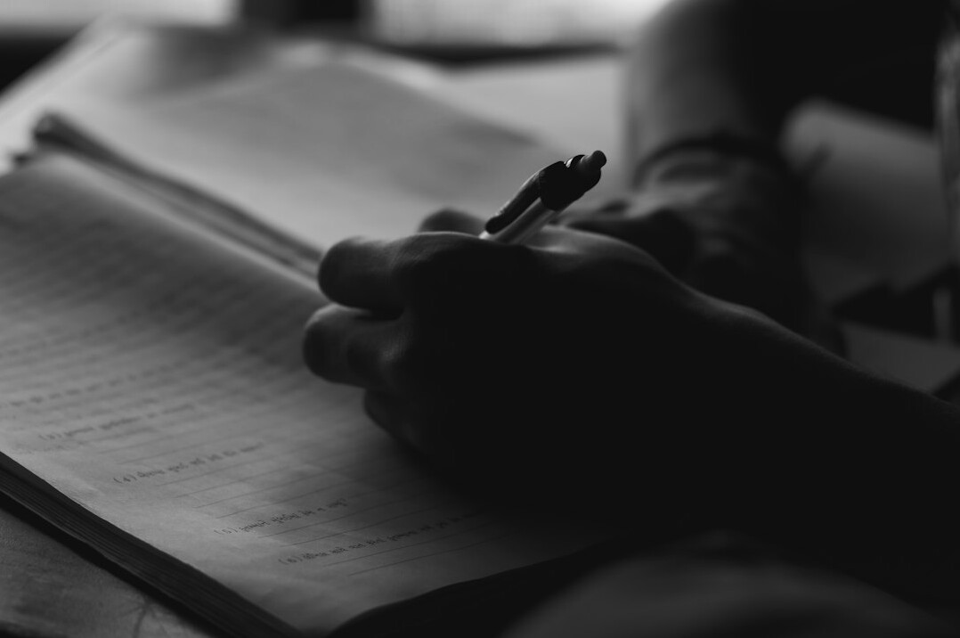 author editing manuscript